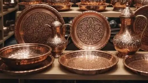 ظروف مسی و قلم‌زنی